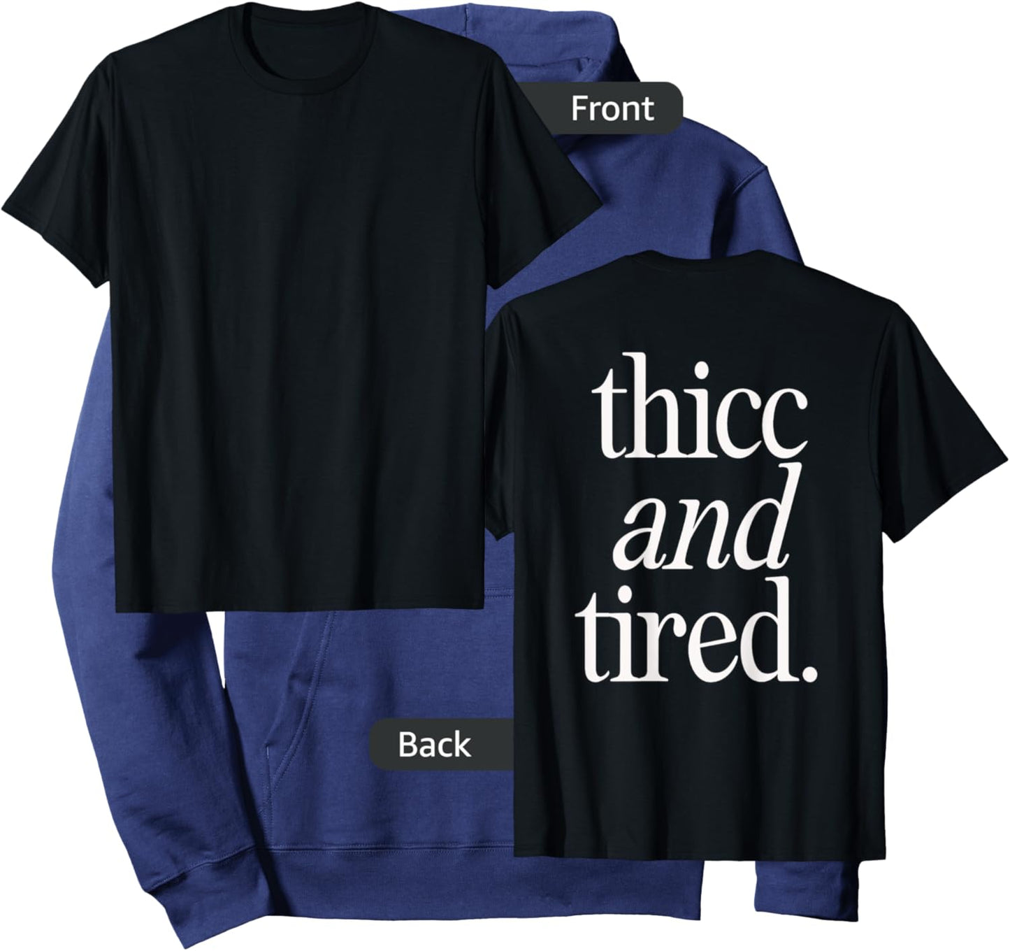 Thicc and Tired Gym Hoodie - Hoodie | Navy