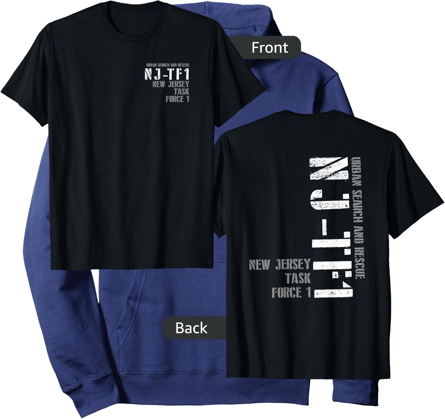 Urban Search & Rescue New Jersey Task Force 1 NJ-TF1 Duty Hoodie - Hoodie | Navy