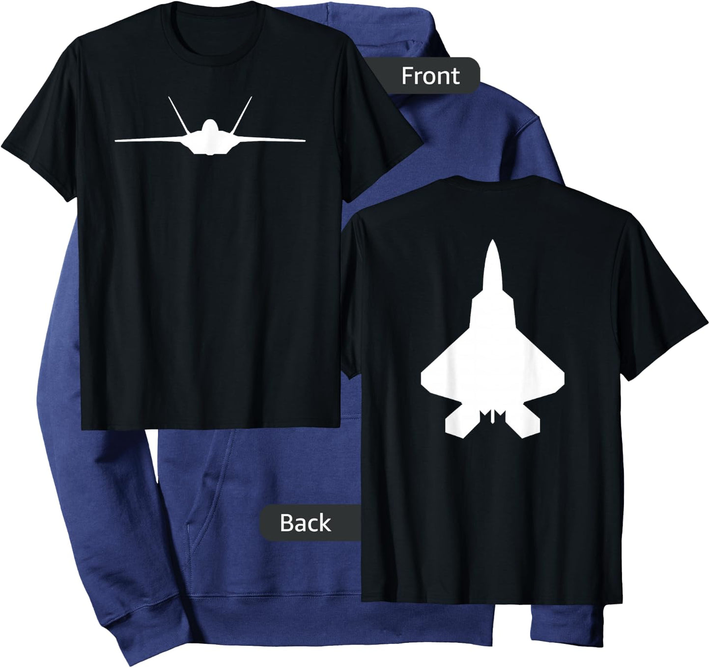 F 22 Raptor Fighter Jet Aircraft Silhouette Hoodie - Hoodie | Navy