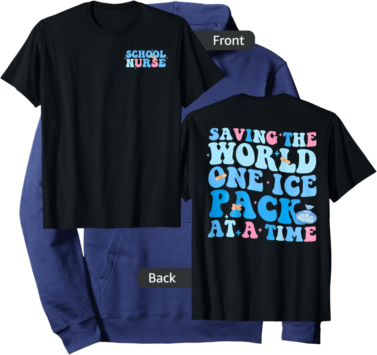 Saving The World One Ice Pack At Time School Nurse Hoodie - Hoodie | Navy