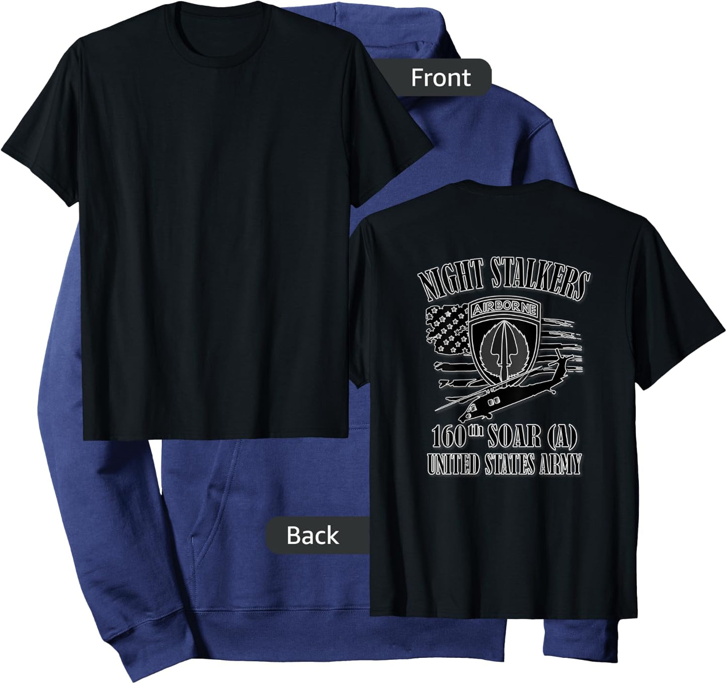 U.S. Army 160th SOAR- Airborne (Back Design) Hoodie - Hoodie | Navy