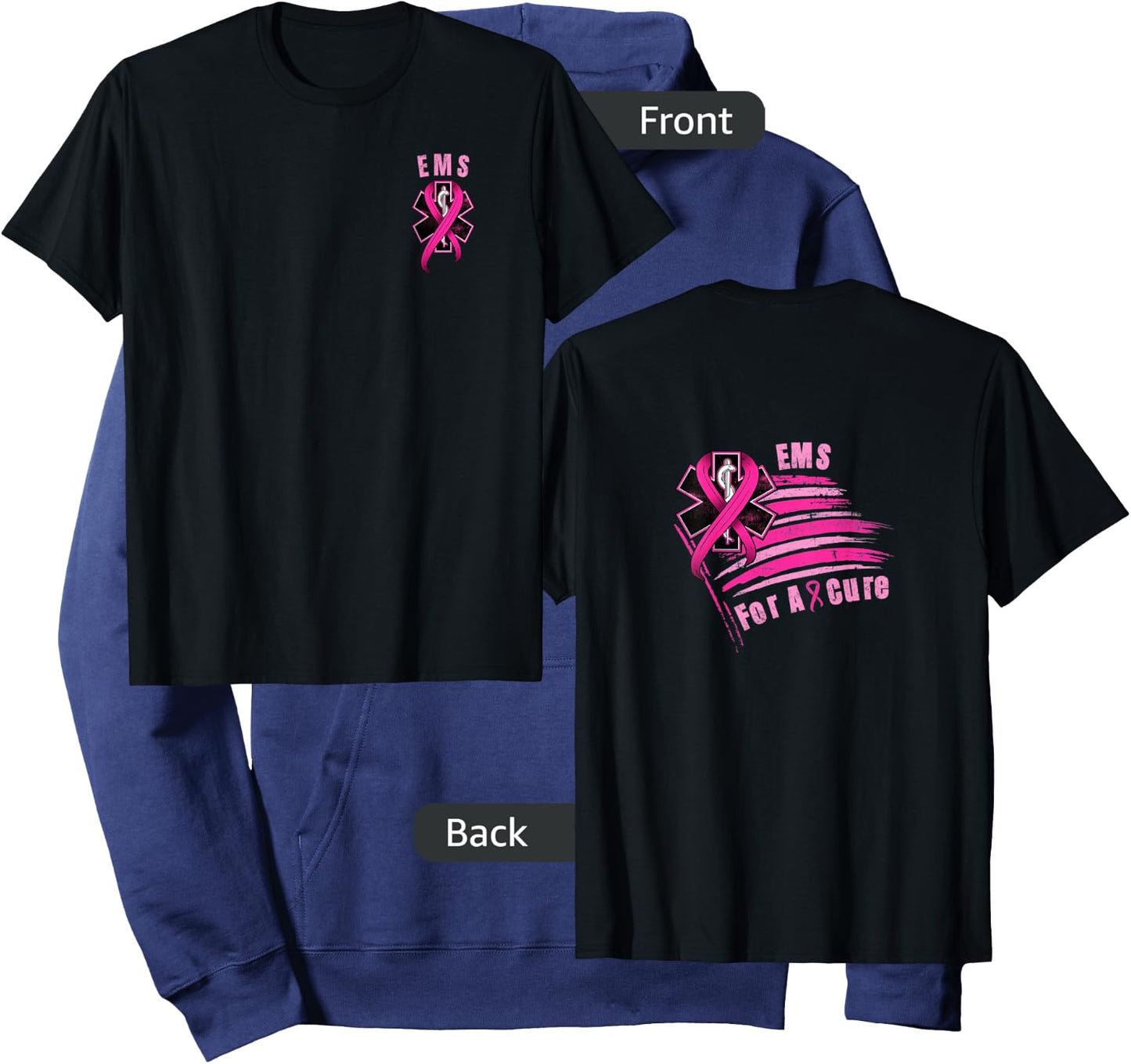 EMS for a cure, breast cancer awareness Hoodie - Hoodie | Navy