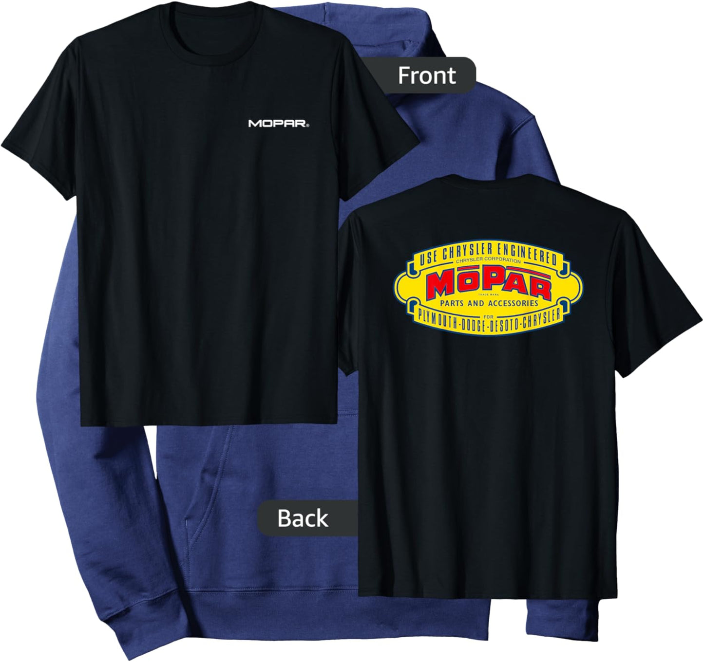 Mopar Vintage 1937-1947 Logo (Front/Back Print) Hoodie - Hoodie | Navy