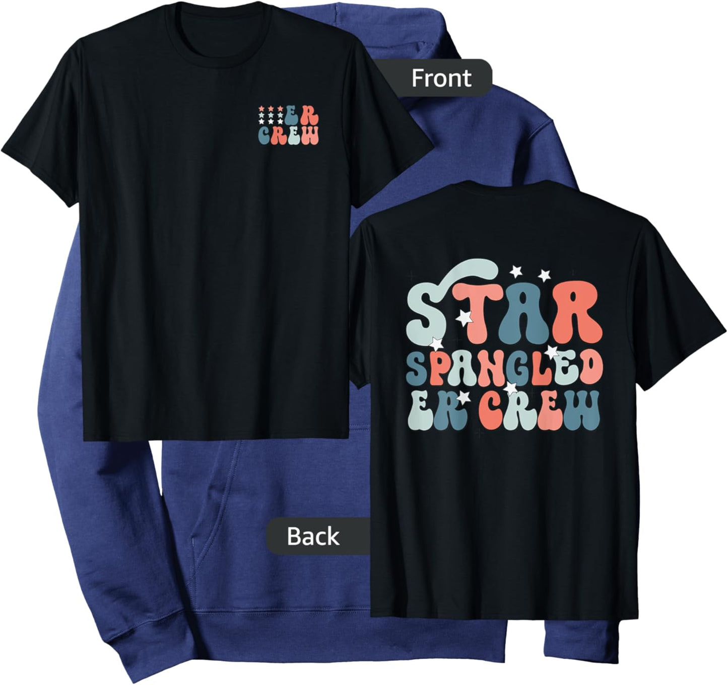 ER Nurse 4th of July Red White Blue ER Ed Crew Hoodie - Hoodie | Navy