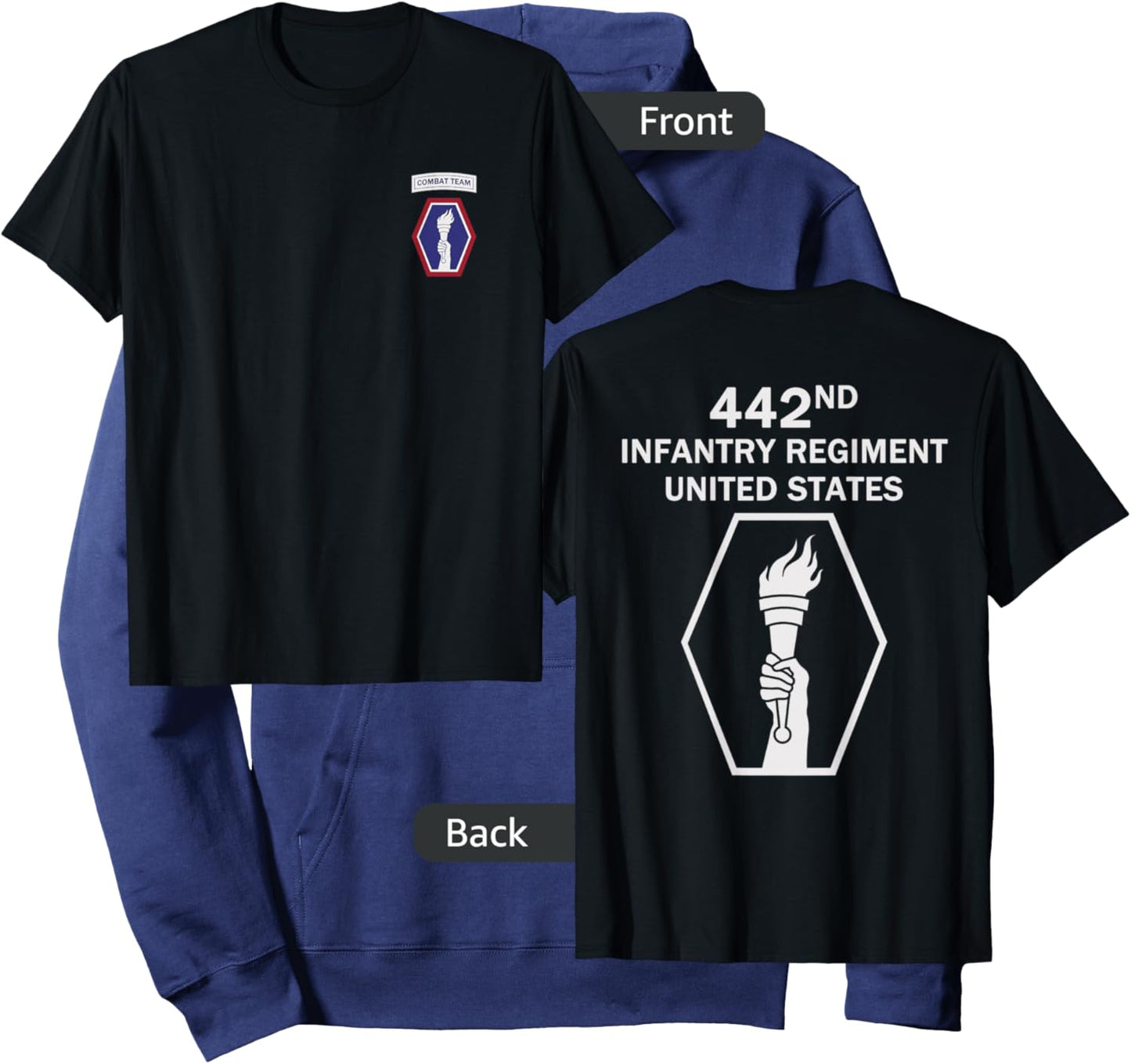 442nd Infantry US Military Combat Infantryman WWII Veteran Hoodie - Hoodie | Navy