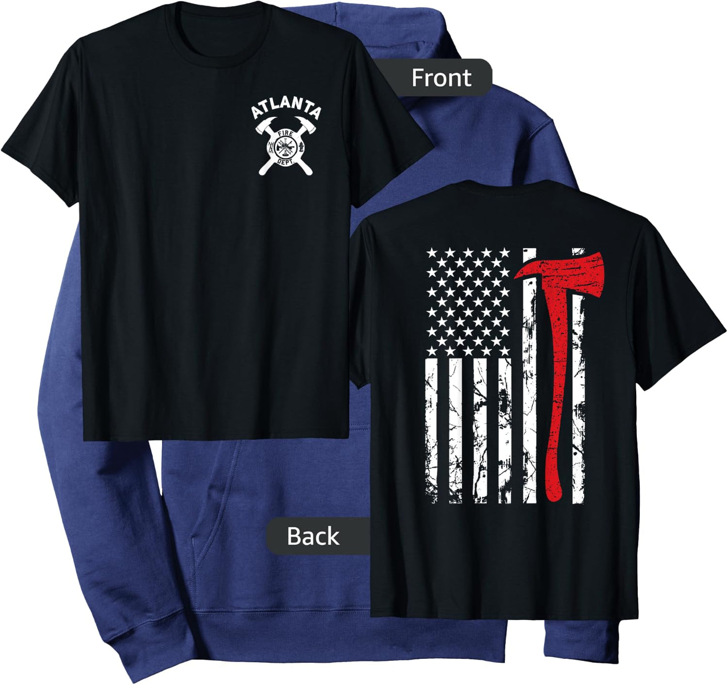 City Of Atlanta Fire Department Georgia Firefighter Hoodie - Hoodie | Navy