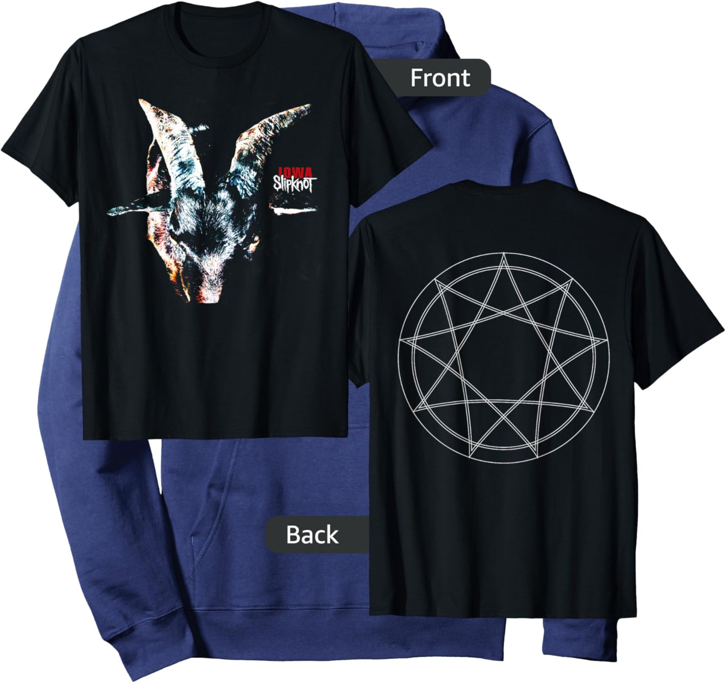 Slipknot -Adults Iowa Album , Black, Short Sleeve, , Classic Fit, Small Hoodie - Hoodie | Navy