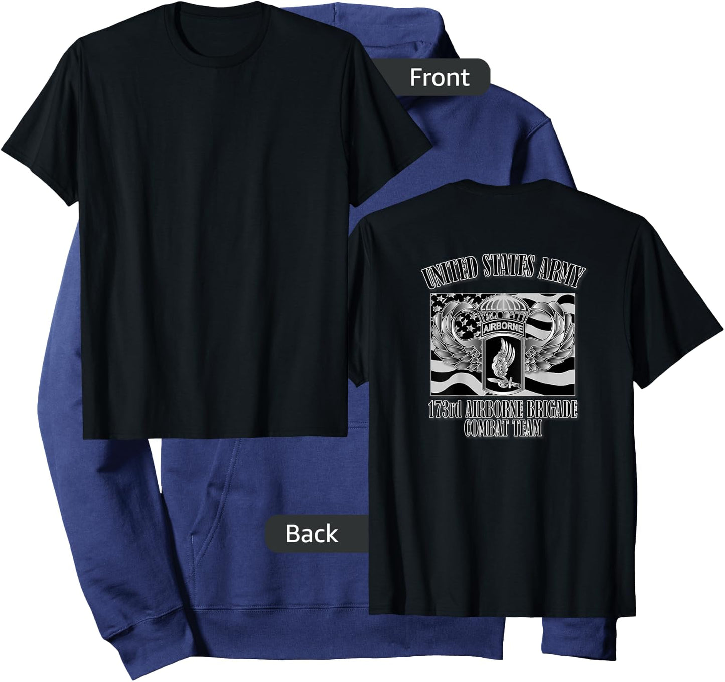 U.S. Army 173rd Airborne Brigade Combat Team (Back Design) Hoodie - Hoodie | Navy