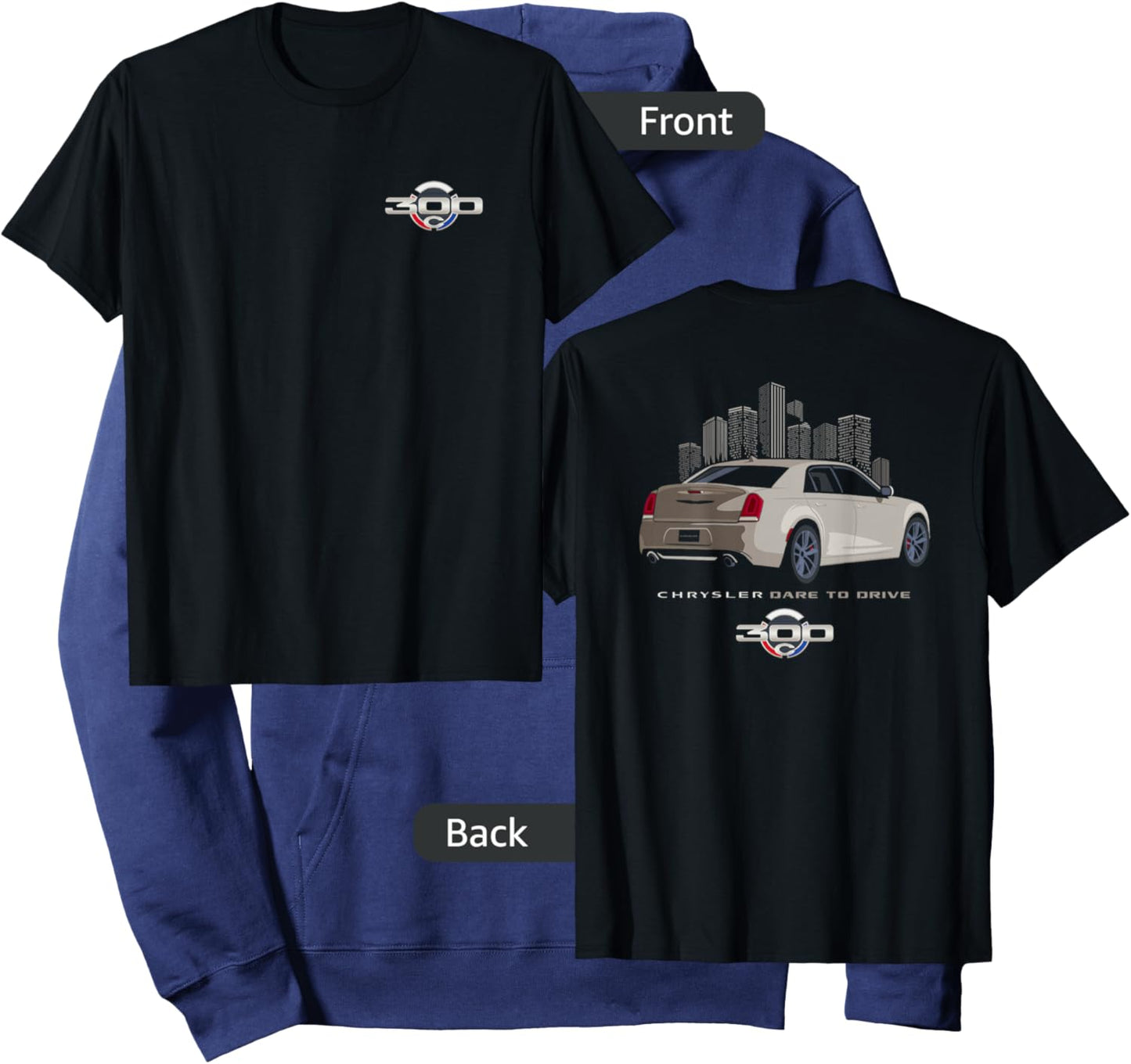 Chrysler 300 Dare to Drive (Front/Back) Hoodie - Hoodie | Navy