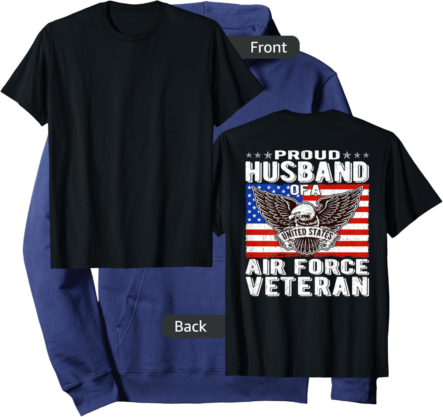 Proud Husband Of Air Force Veteran Patriotic Military Spouse Hoodie - Hoodie | Navy