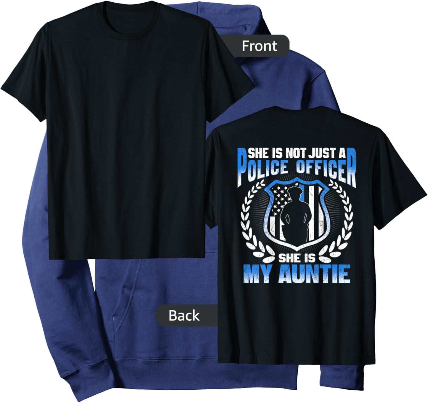My Auntie Is A Police Officer - Proud Police Nephew Niece Hoodie - Hoodie | Navy