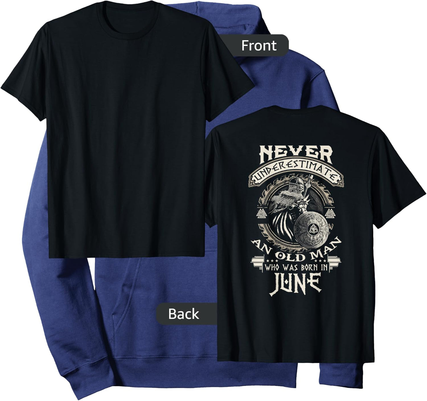 Never Underestimate Old Man Born In June Birthday Hoodie - Hoodie | Navy
