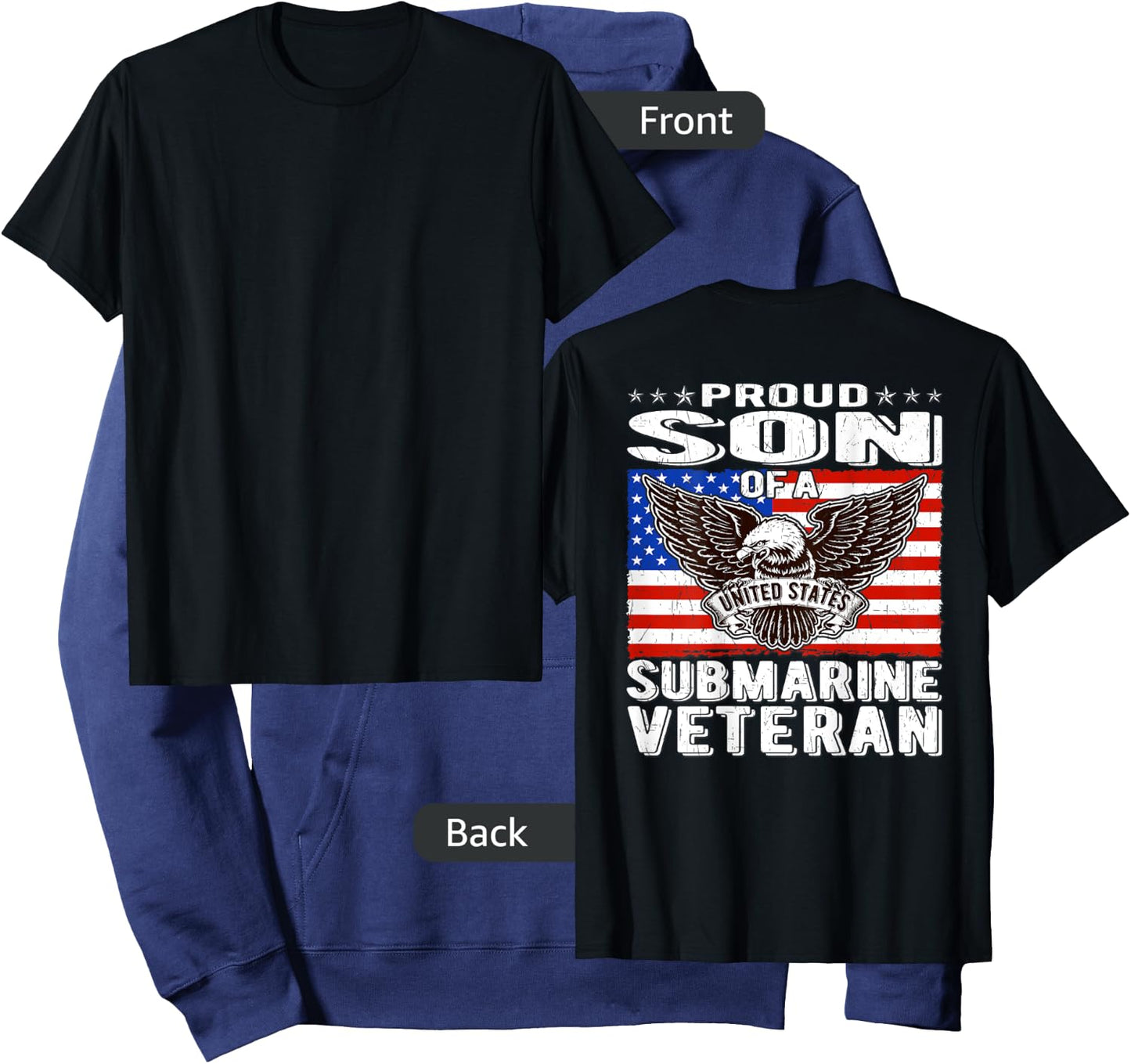 Proud Son Of US Submarine Veteran Patriotic Military Family Kids Men Hoodie - Hoodie | Navy