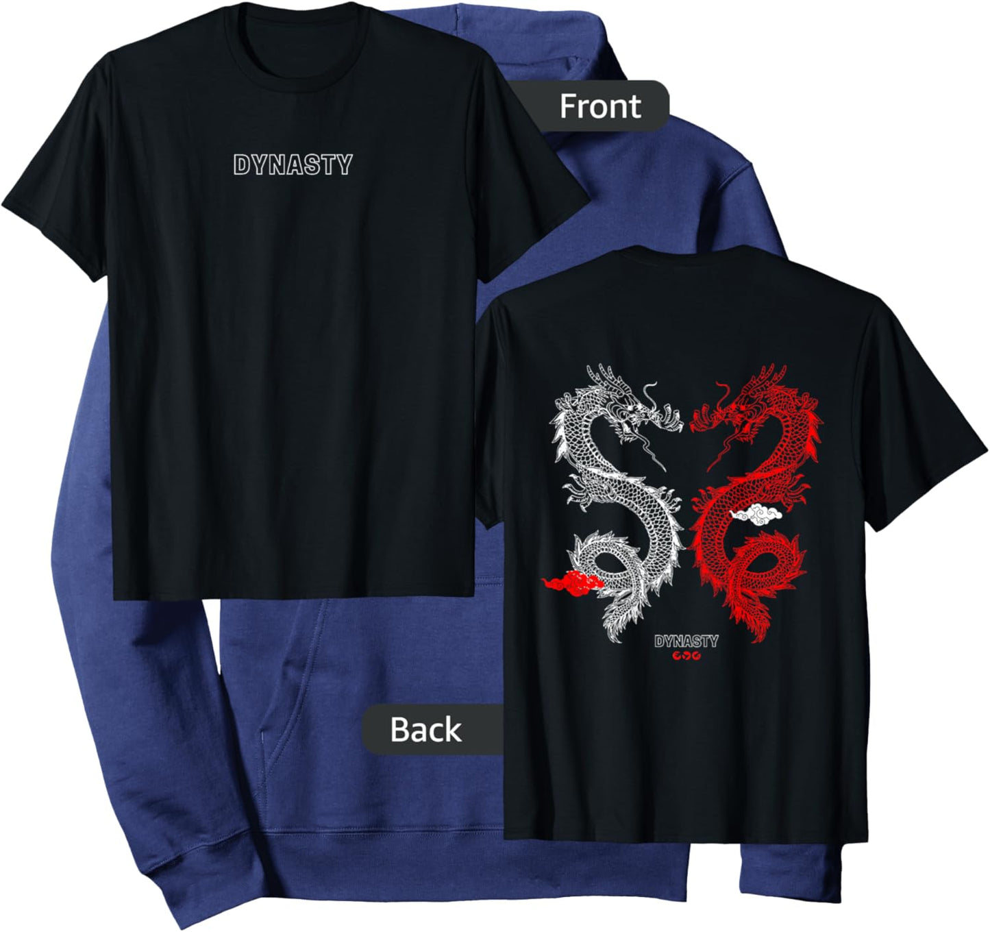 Trendy Dynasty Dragon Gym Pump Cover Hoodie - Hoodie | Navy
