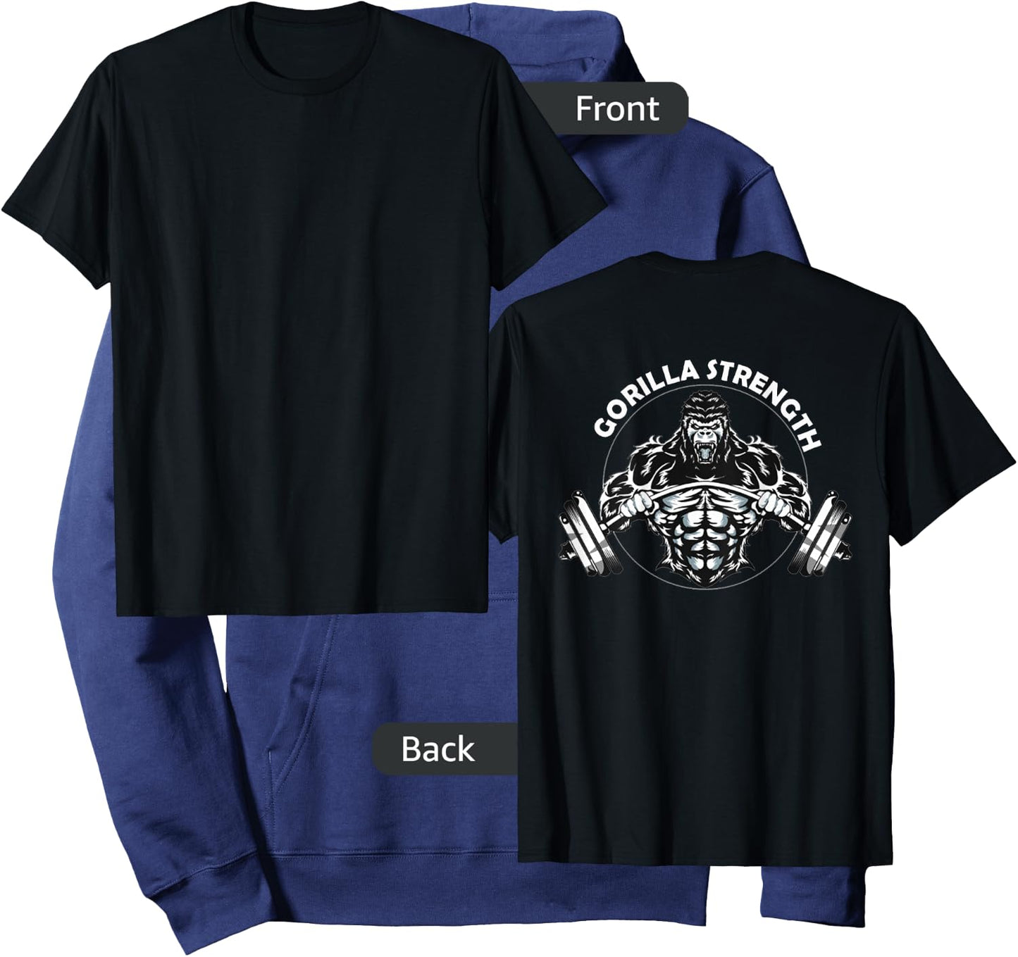 Gym Beast Gorilla Strength Apparel - Men's Classic Gym - Black - Small - Short Sleeve - - Classic Fit - Imported Hoodie - Hoodie | Navy