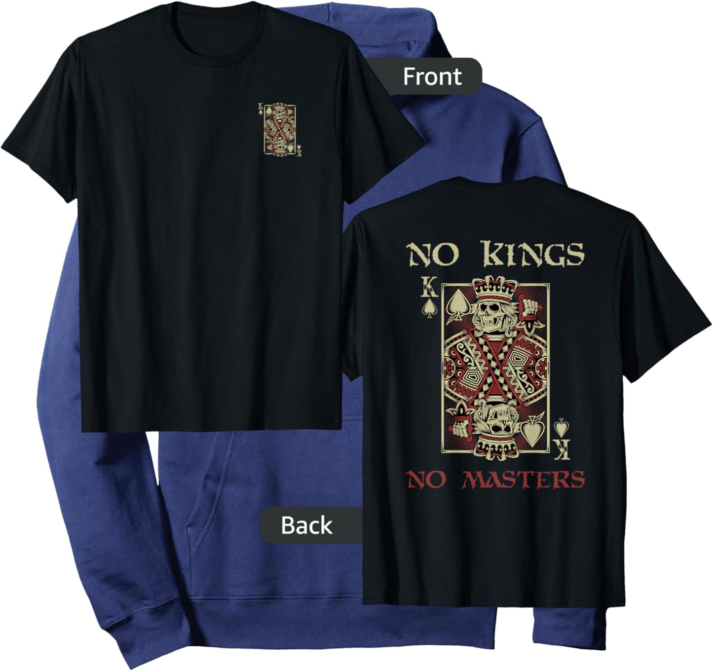 NO KINGS. NO MASTERS Defiant Autonomous Bold Free Hoodie - Hoodie | Navy