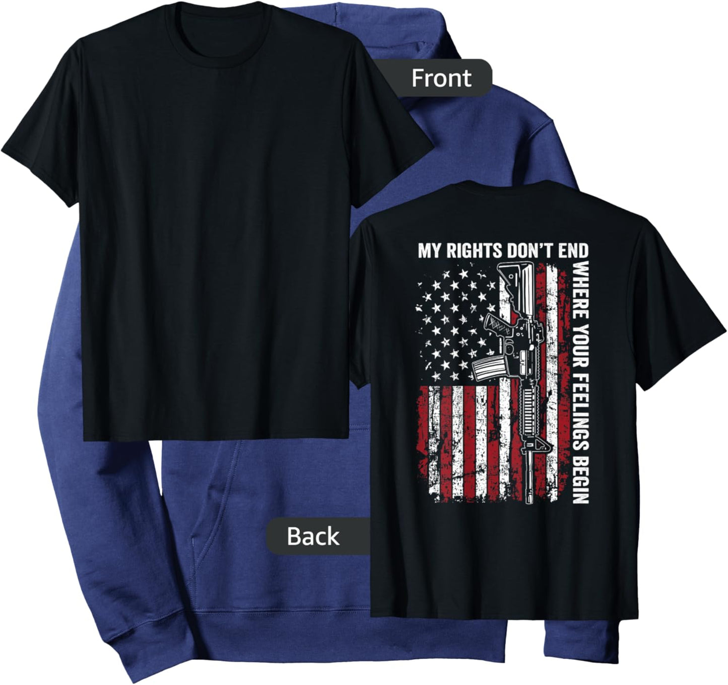 My Rights Don't End Where Your Feelings Begin Gun (ON BACK) Hoodie - Hoodie | Navy