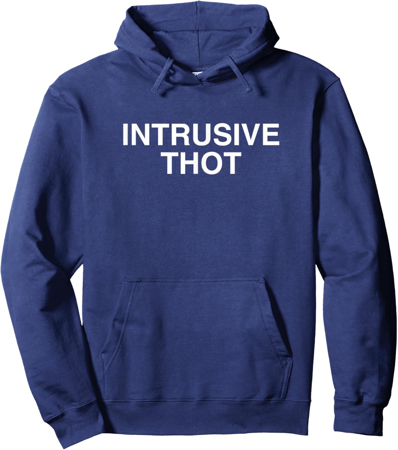 Intrusive Thot Unhinged Novelty Gag Meme Gen Z Funny Raunchy Hoodie - Hoodie | Navy