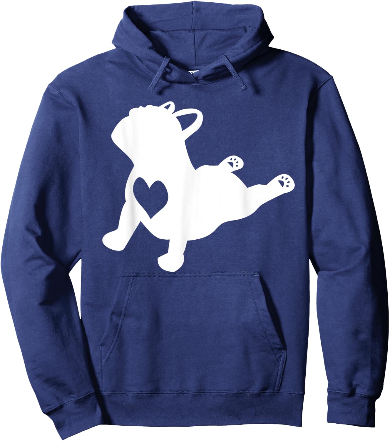French bulldog yoga pose shirt with love heart frenchie gift Women Girls Kids Hoodie - Hoodie | Navy