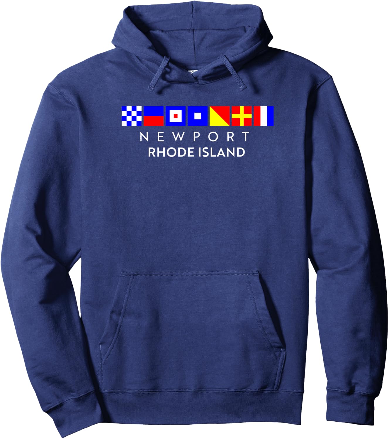 Nautical Flag Alphabet Gift - Newport Rhode Island Hoodie - Hoodie | Navy