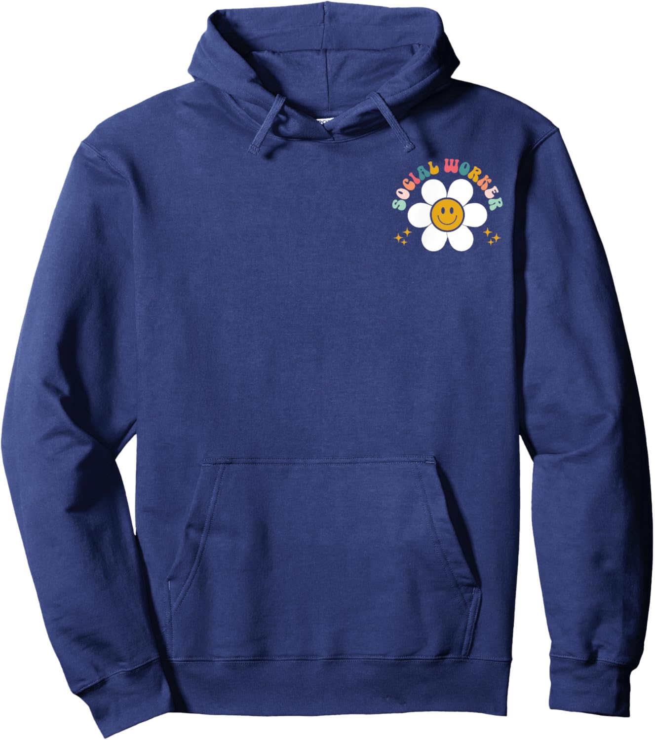 Social Worker Social Work Month Funny Work Love groovy Hoodie - Hoodie | Navy