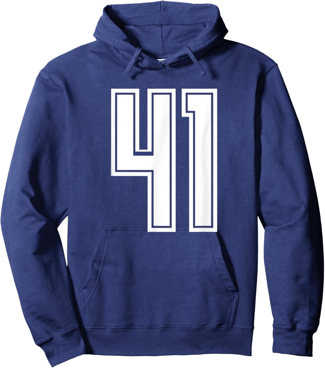 Jersey #41 White Sports Team Jersey Number 41 Hoodie - Hoodie | Navy