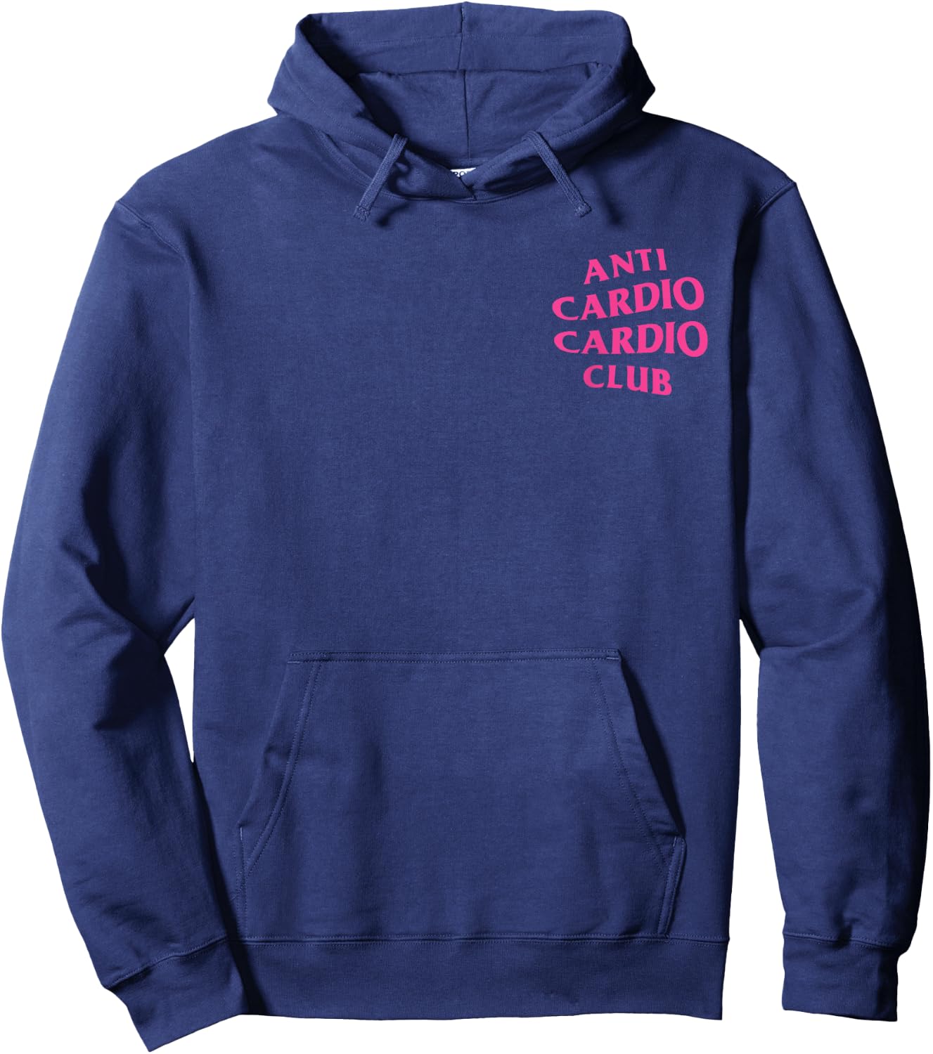 Anti Cardio Cardio Club: Pink Logo (Front + Back Design) Hoodie - Hoodie | Navy