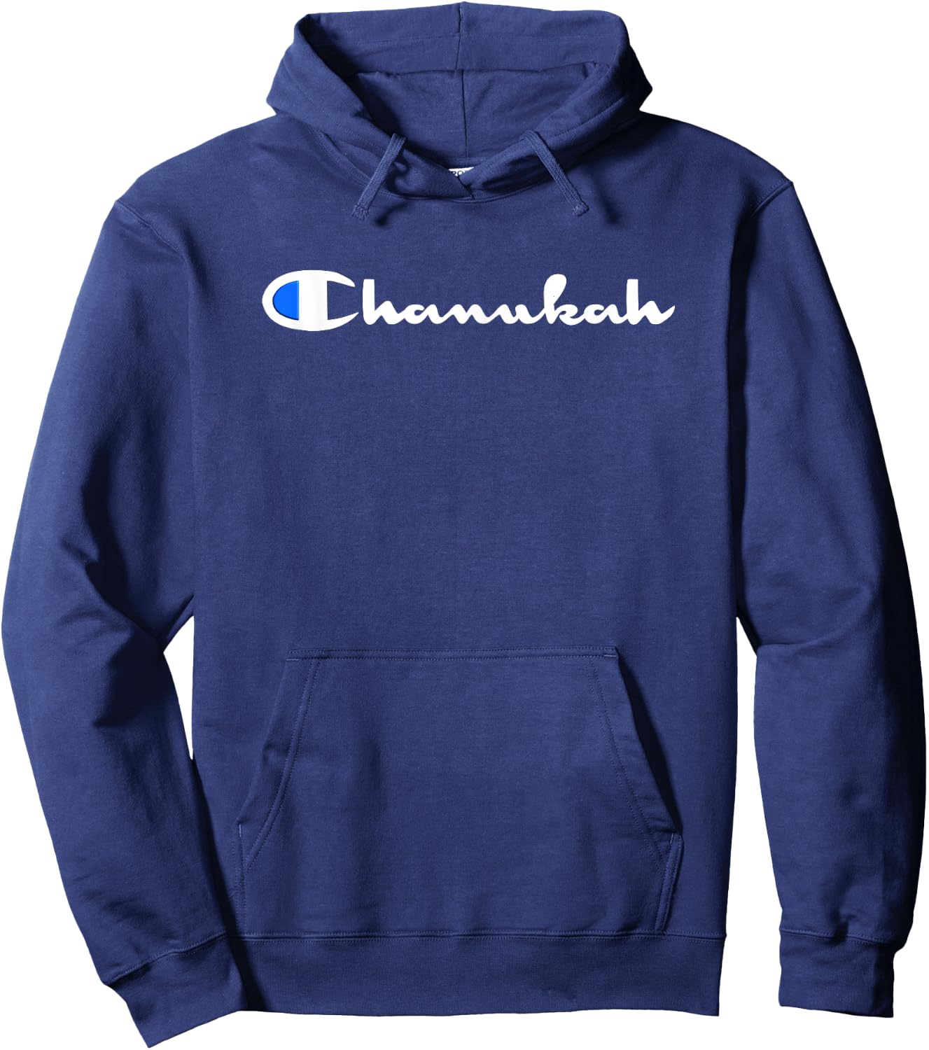 Hanukkah Chanukah Fun Jewish Retro 90s Athletic Champ Style Hoodie - Hoodie | Navy