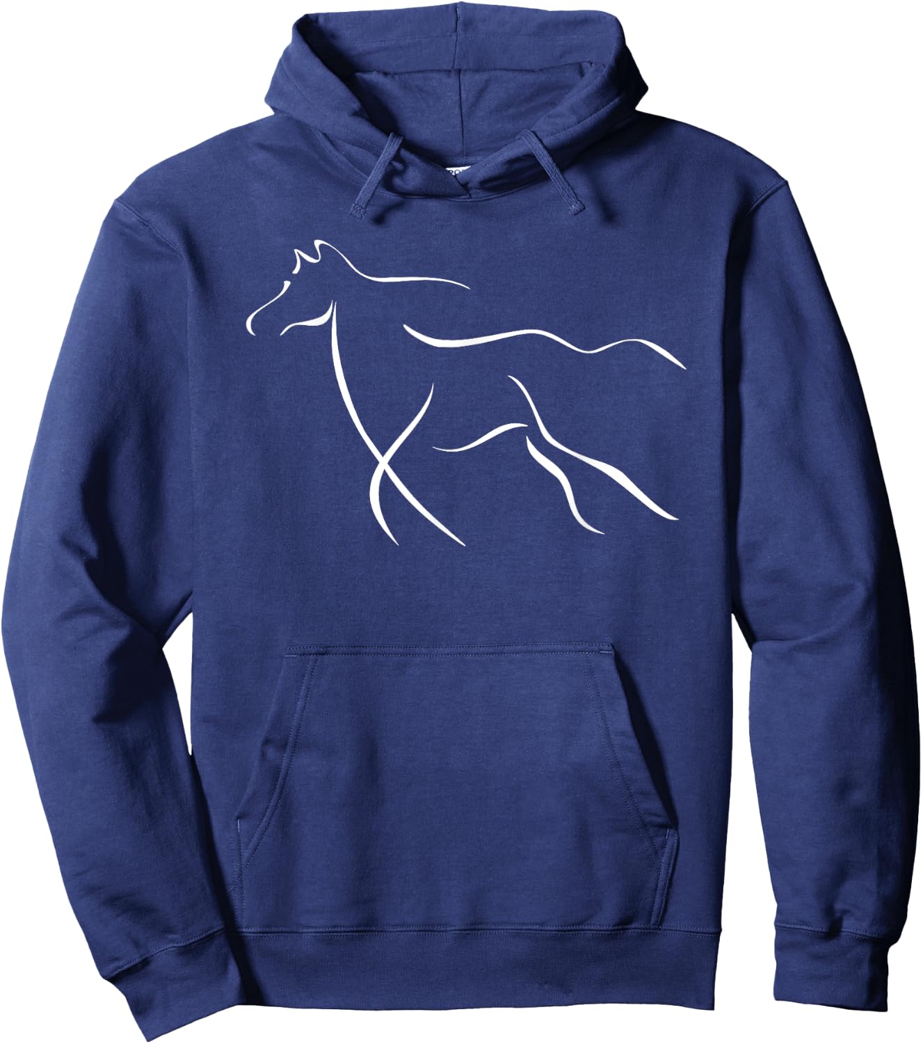 A Simple Line Drawing of a Horse Hoodie - Hoodie | Navy