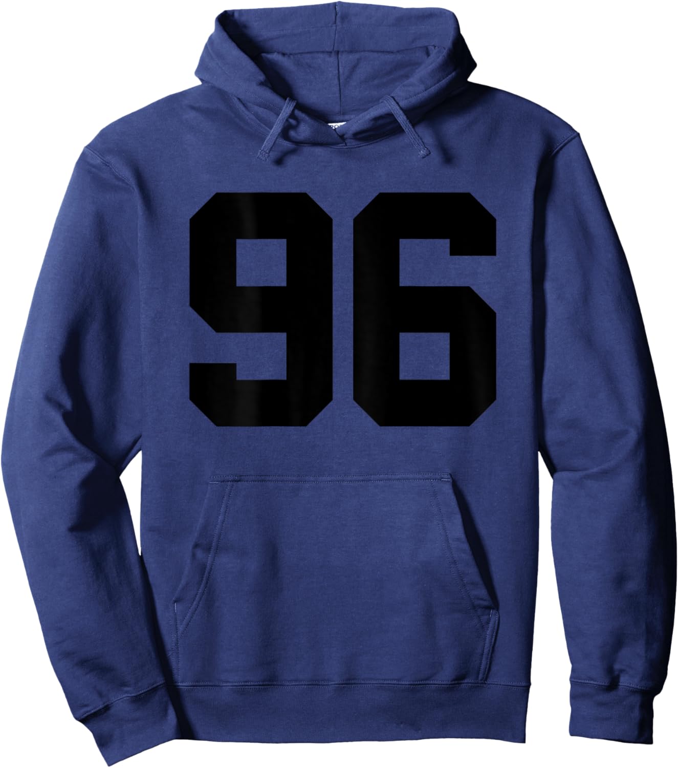 Number 96 (Prints on the Back) Cotton Team Jersey Hoodie - Hoodie | Navy