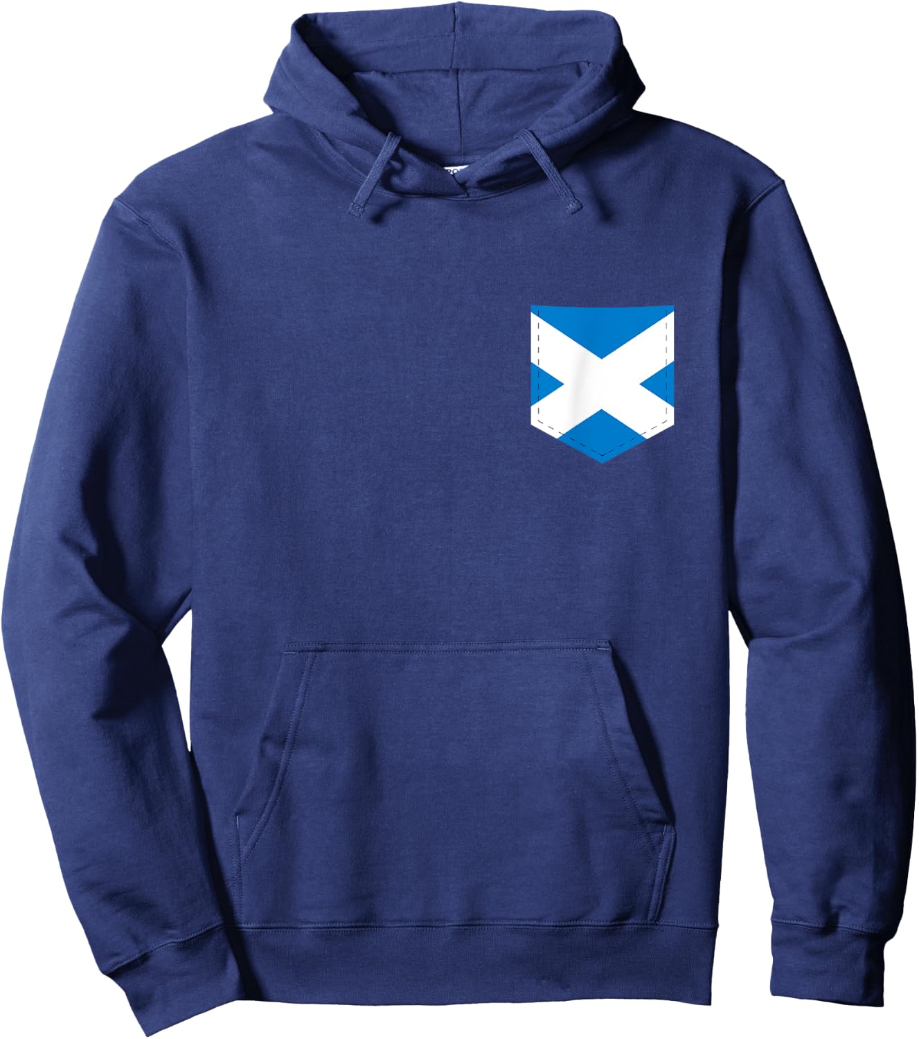 Scotland Flag with Printed Scot Flag Pocket Hoodie - Hoodie | Navy