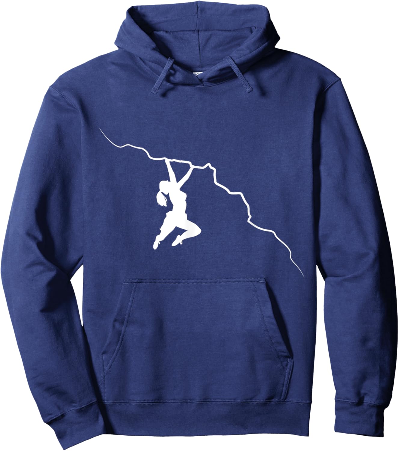 Simple Drawn line art Bouldering Rock Climbing Girl Hoodie - Hoodie | Navy