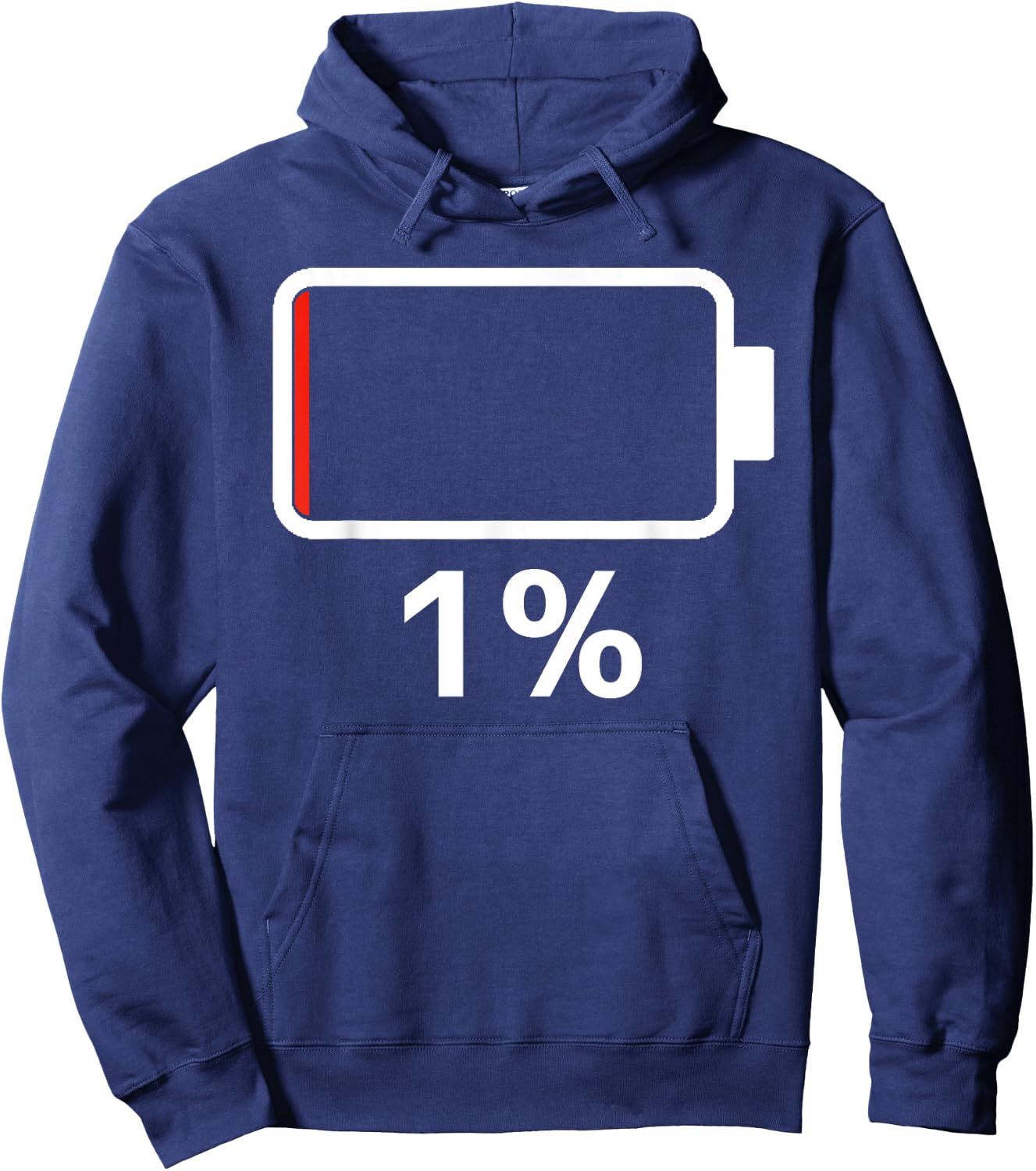 Battery 1% Charging Energy Battery low battery dead Hoodie - Hoodie | Navy