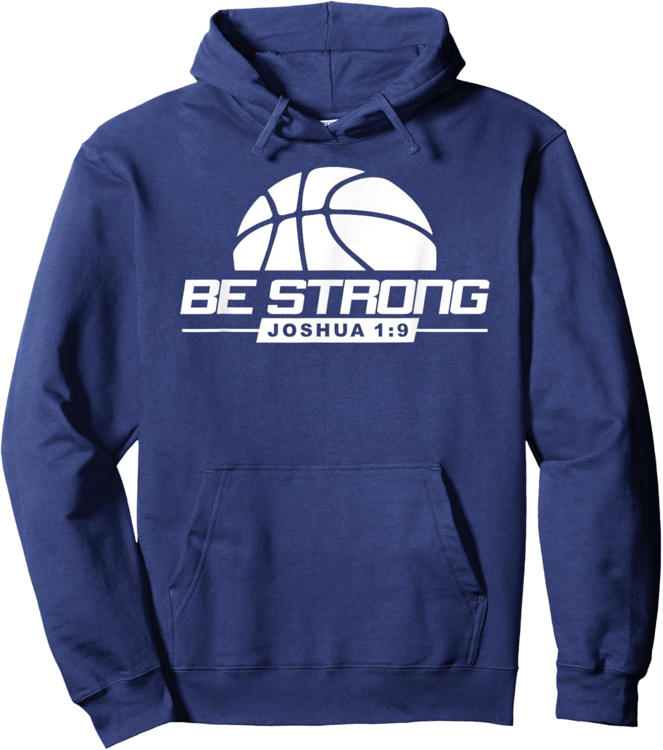 Joshua 1:9-Strong & Courageous Basketball Themed Hoodie - Hoodie | Navy