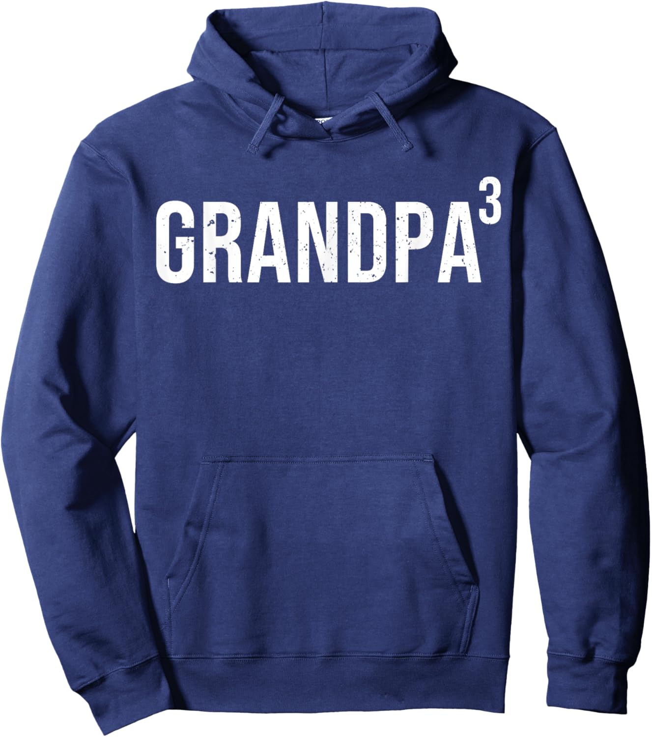 Grandpa of 3 Grandkids Grandchildren 3rd Time Grandpa Cubed Hoodie - Hoodie | Navy