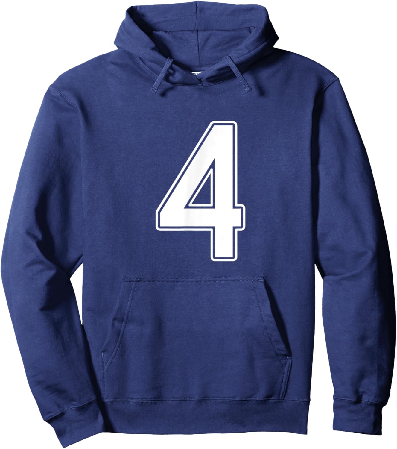 Number #4 White Sport Number Hoodie - Hoodie | Navy