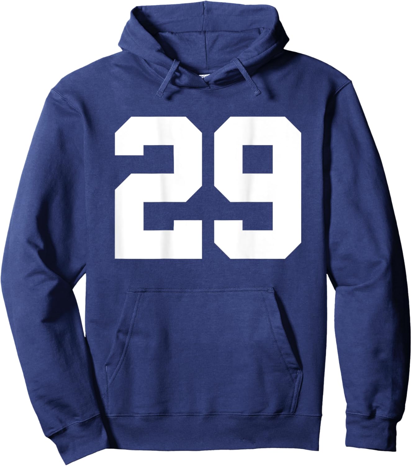 Number 29 (on Back) Sports Team Jersey Number Hoodie - Hoodie | Navy