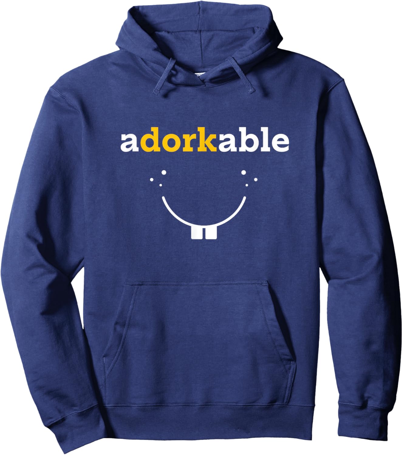 Nerdy Humor Shirt - Adorkable Adorable Dork Smiling Face Hoodie - Hoodie | Navy