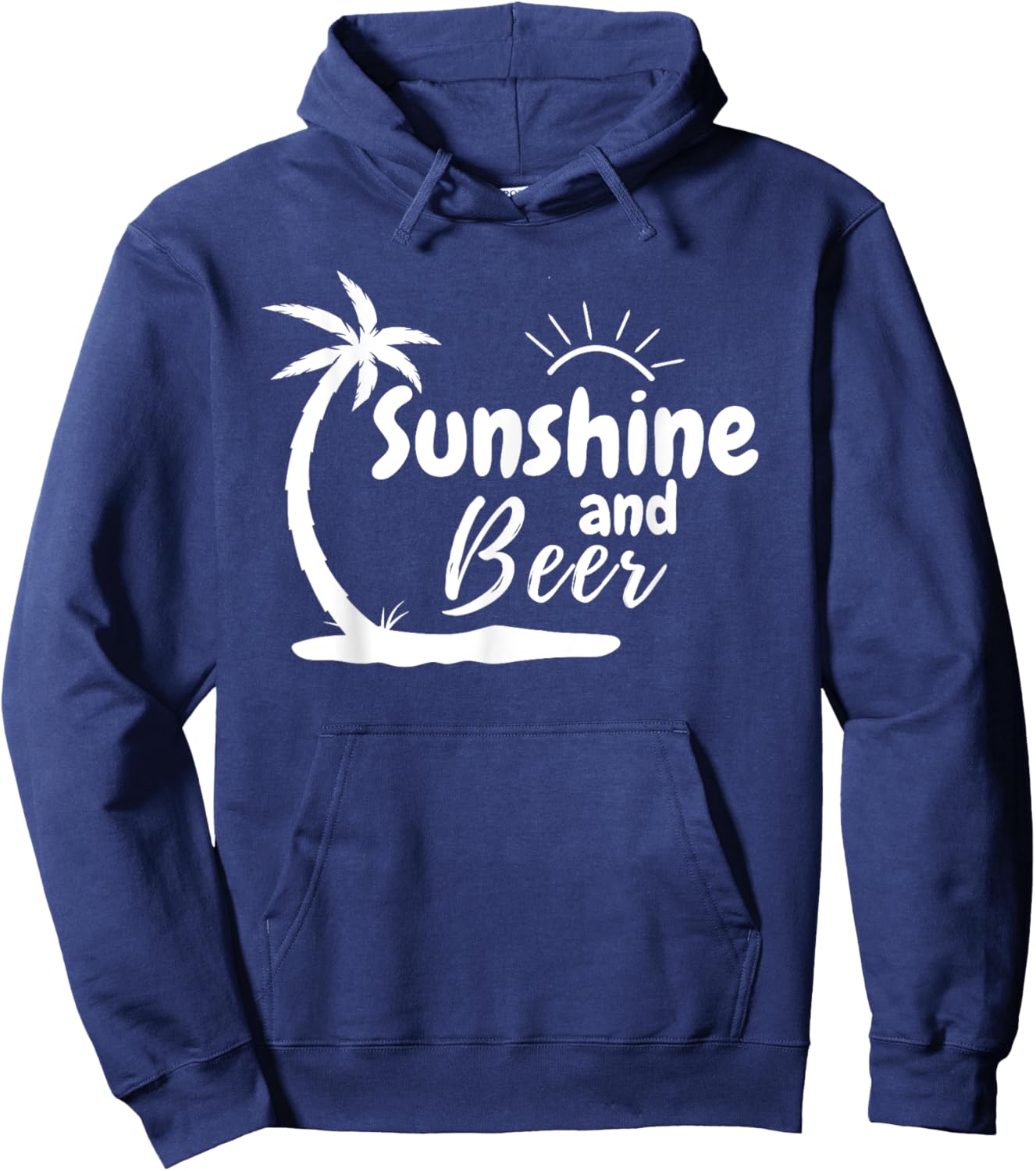 Sunshine and Beer Summer Graphics Beach Men Women Hoodie - Hoodie | Navy