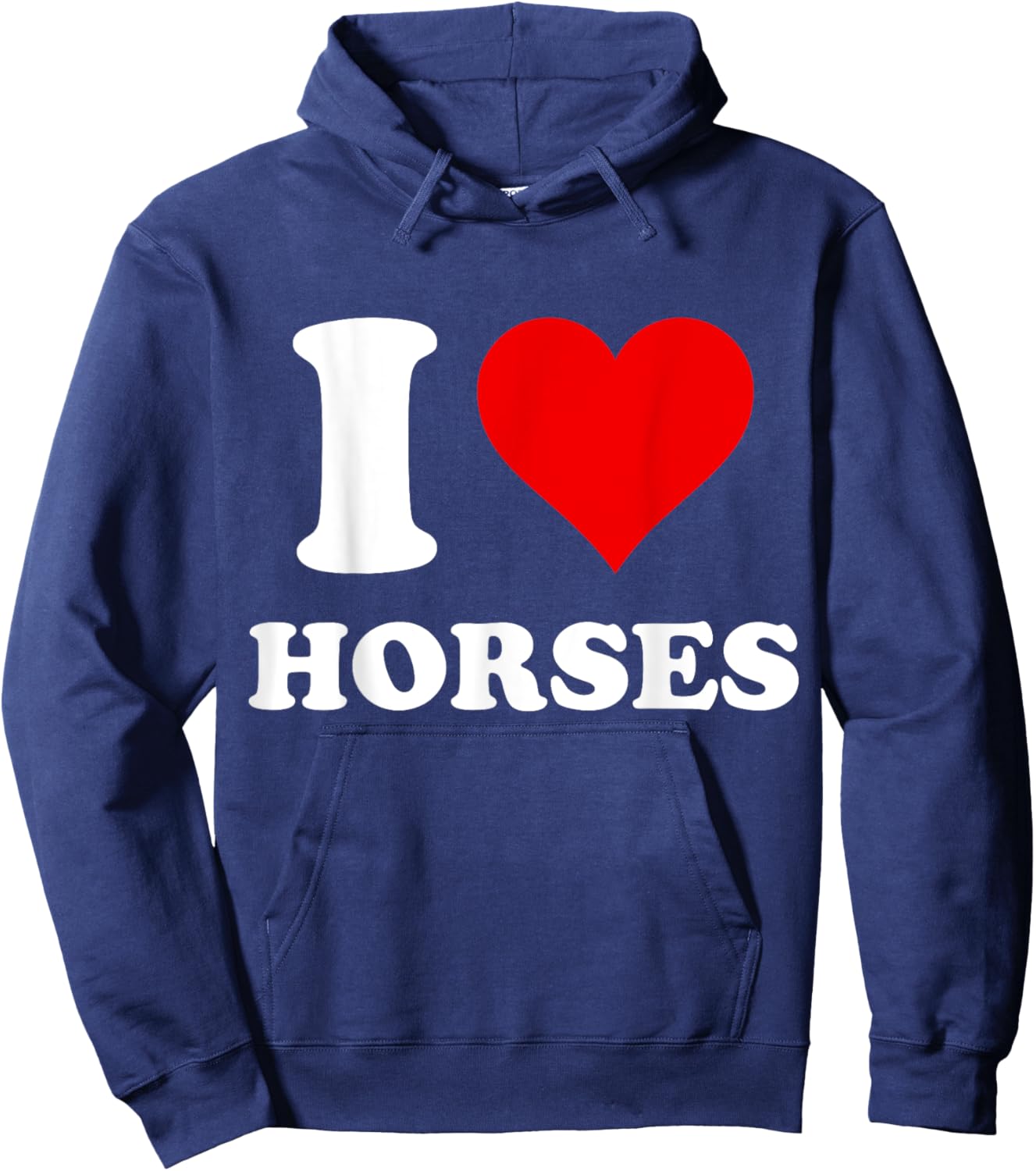 I Heart Horses I Love Horses Hoodie - Hoodie | Navy