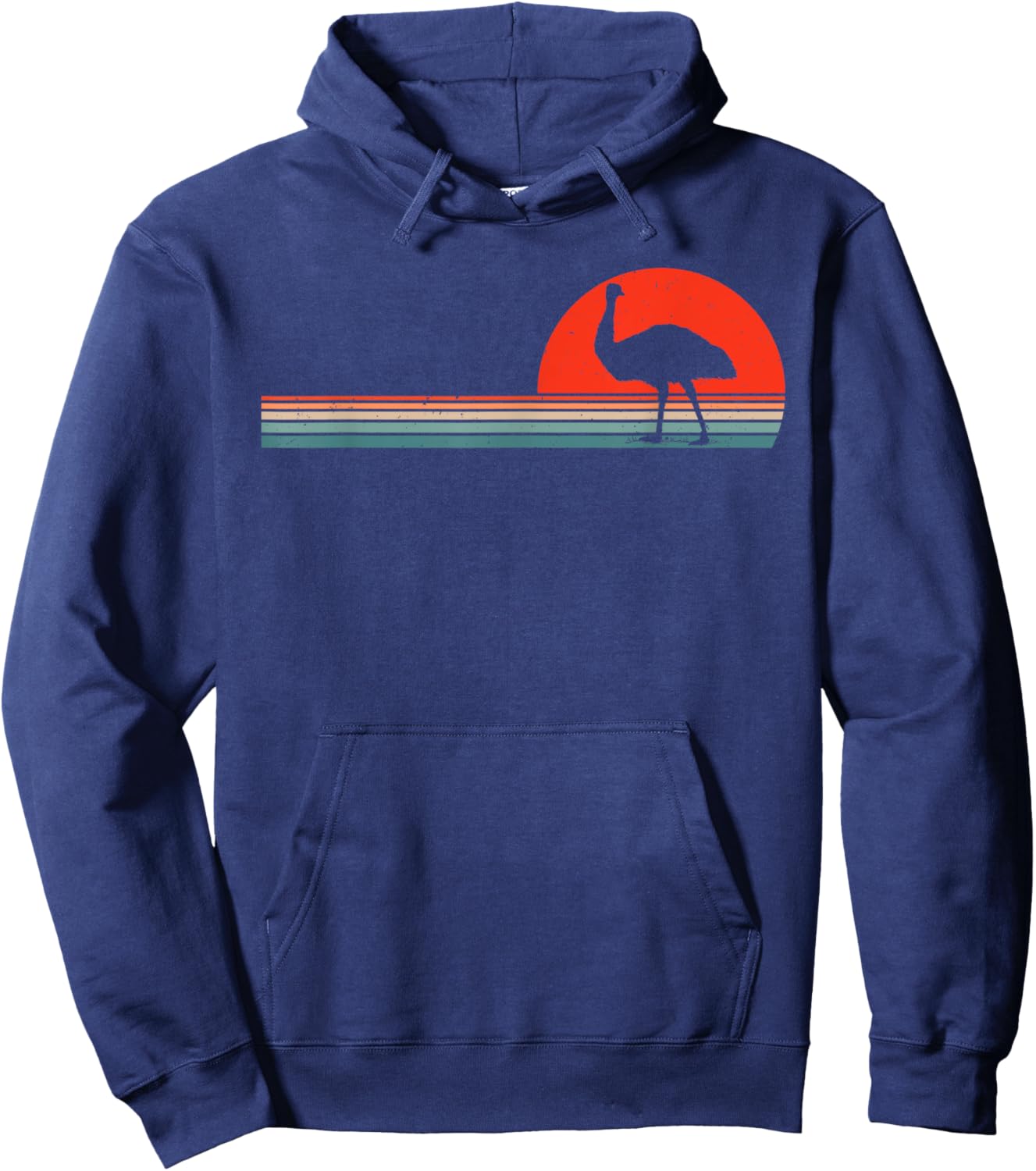 Cool Retro Emu Bird Lover Australian Animal Hoodie - Hoodie | Navy