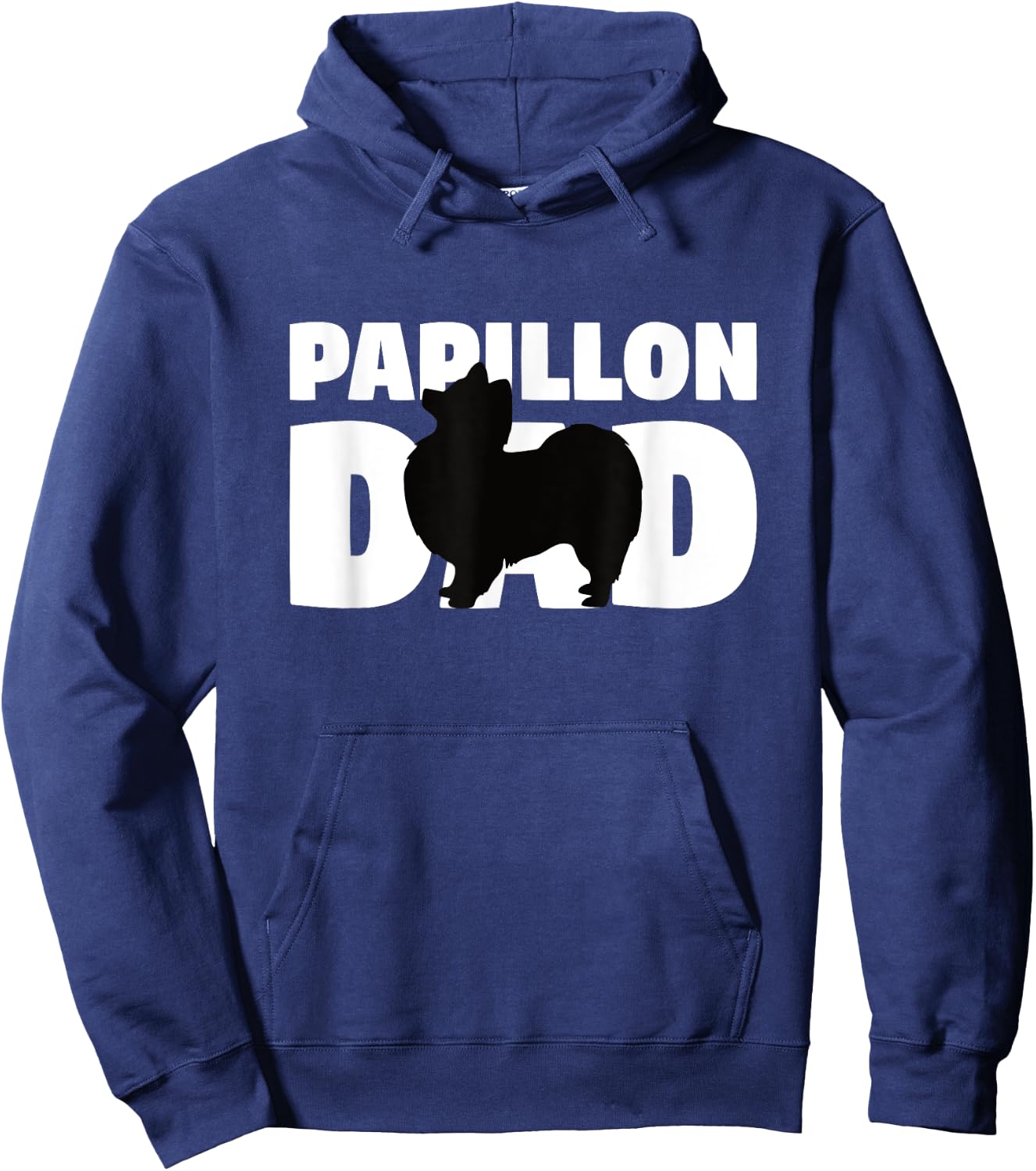Papillon Gift Dog Father 'Papillon Dad' Funny Papillon Hoodie - Hoodie | Navy