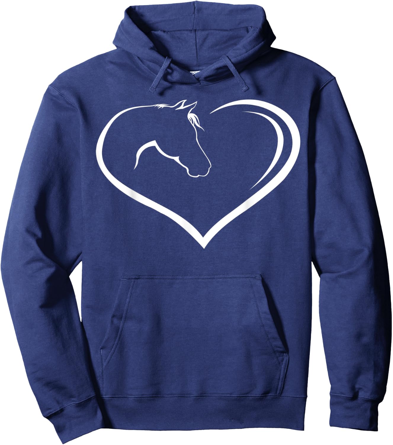 Horse love shirt heart with horse head for rider pony Hoodie - Hoodie | Navy