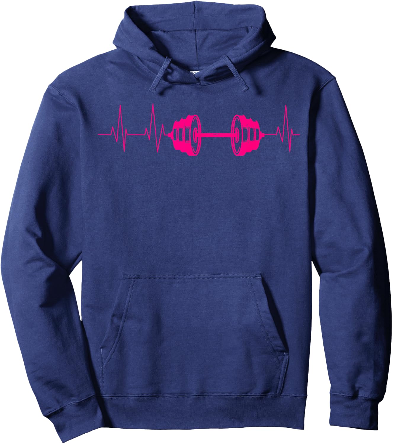 Cute Fitness Lover Gym Workout Heartbeat Designs Barbell Weightlifting Gift Men Women Cool Bodybuilding Hoodie - Hoodie | Navy