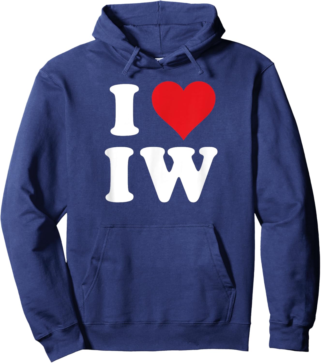 I Love IW Initials I Heart I.W. First Last Name I W Hoodie - Hoodie | Navy