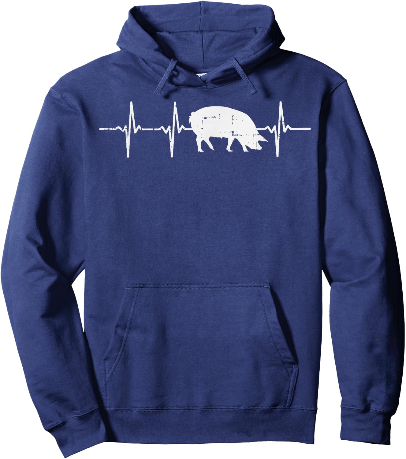 Pig Heartbeat Pulse Farm Animal Farming Life Farmer Gift Hoodie - Hoodie | Navy