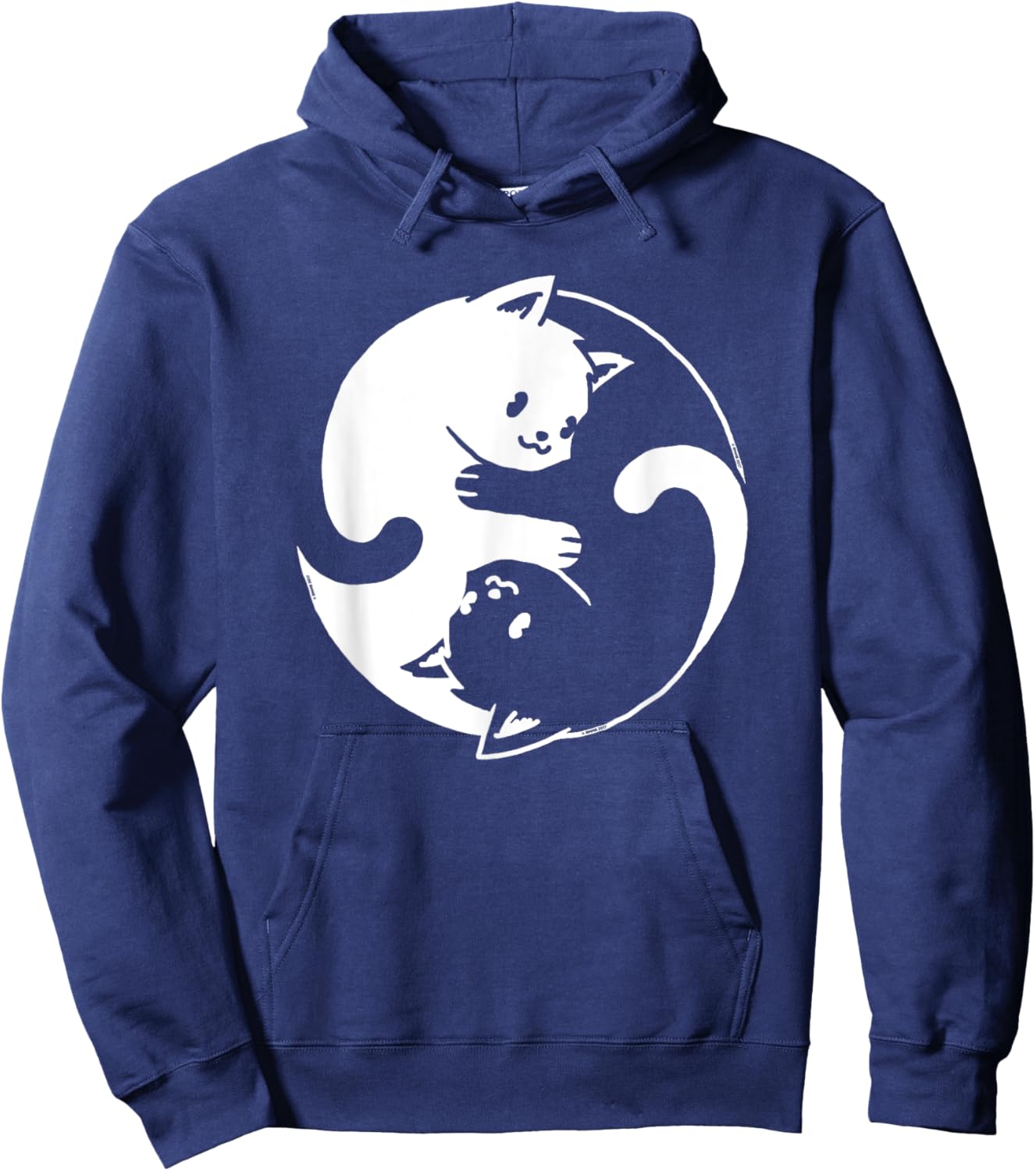Yin Yang Cat Cute Spirituality Zen Meditation Balance Kitten Men Women Kids Hoodie - Hoodie | Navy