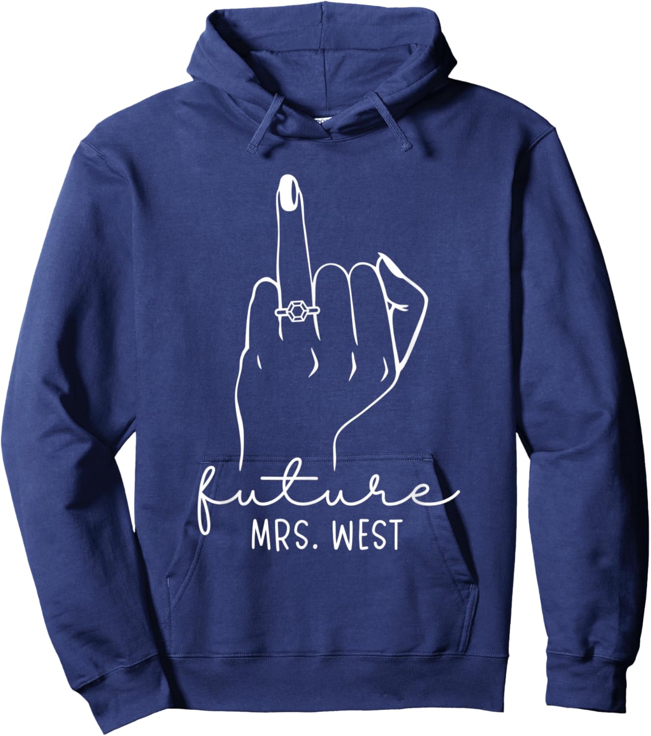 Future Mrs. West New Bridal to Be Fiance Bachelorette Hoodie - Hoodie | Navy