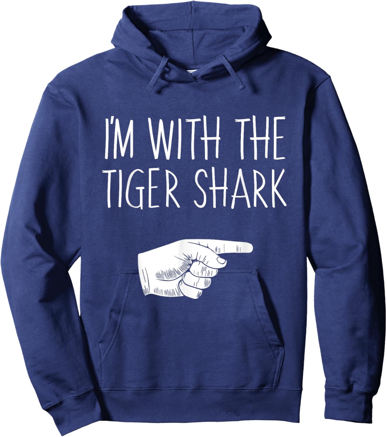 I'm With The Tiger Shark Halloween Costume Party Matching Hoodie - Hoodie | Navy