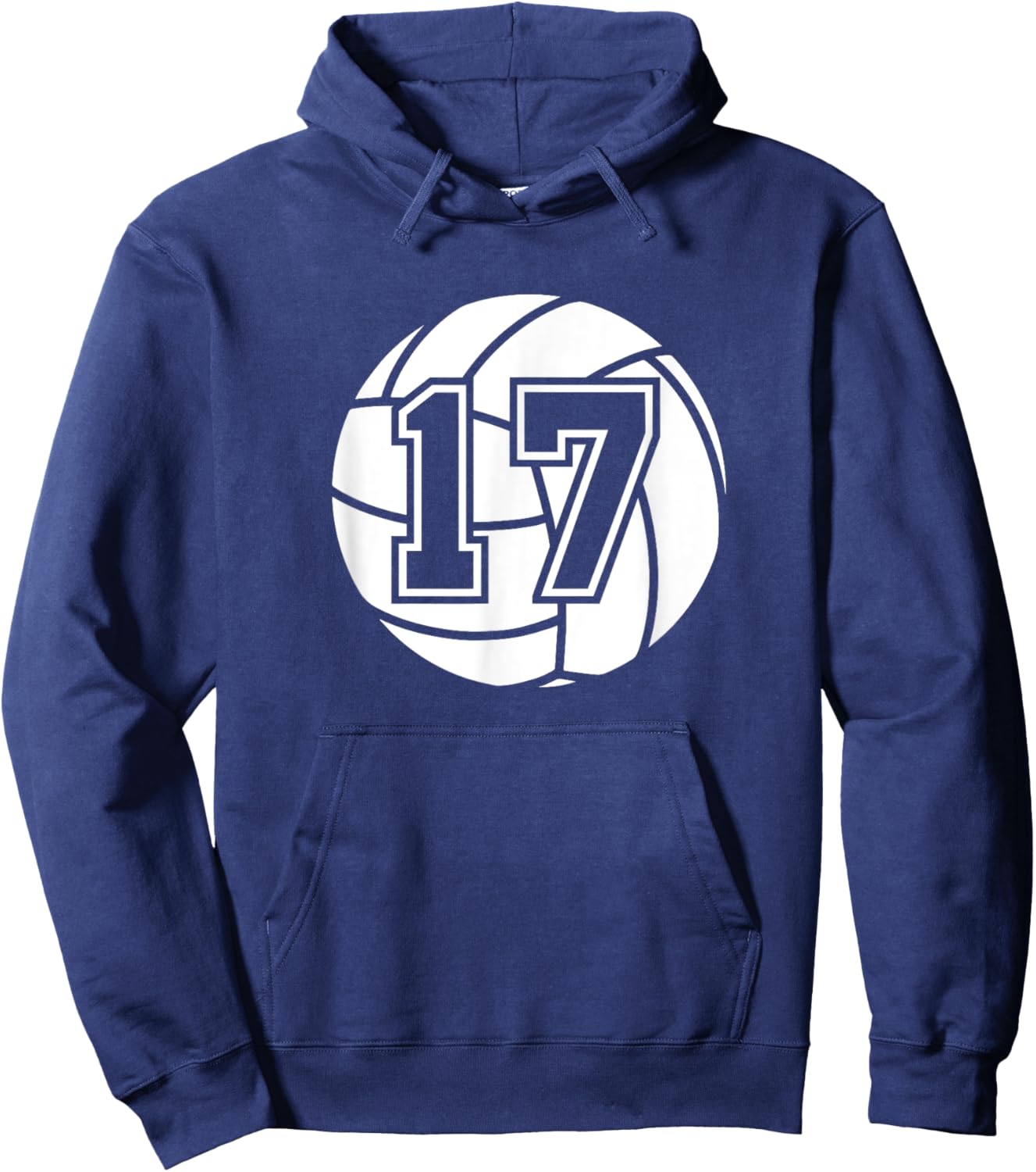 Volleyball Player #17 Volleyball Mom Dad Jersey Number 17 Hoodie - Hoodie | Navy